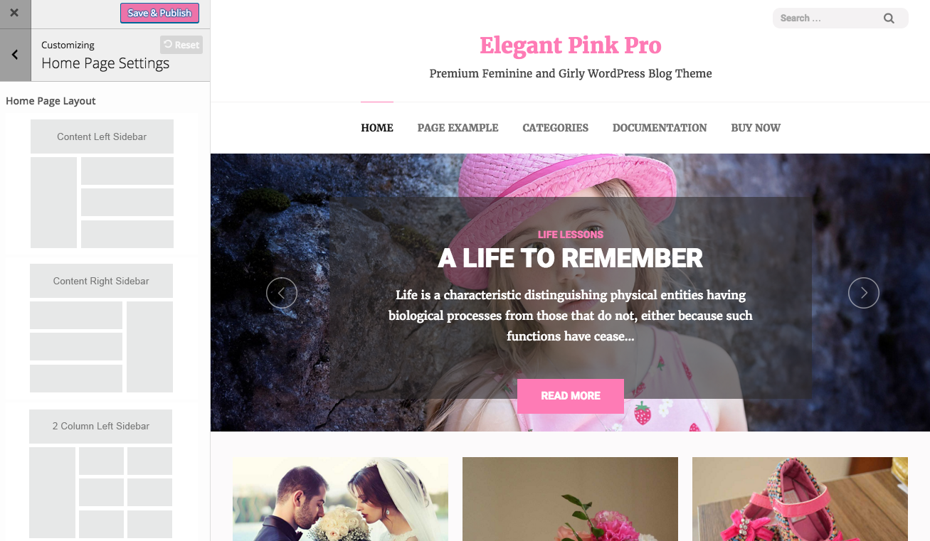 Home Page Layouts