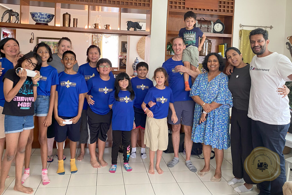 Webelos Scouts celebrating Thanksgiving in Indonesia